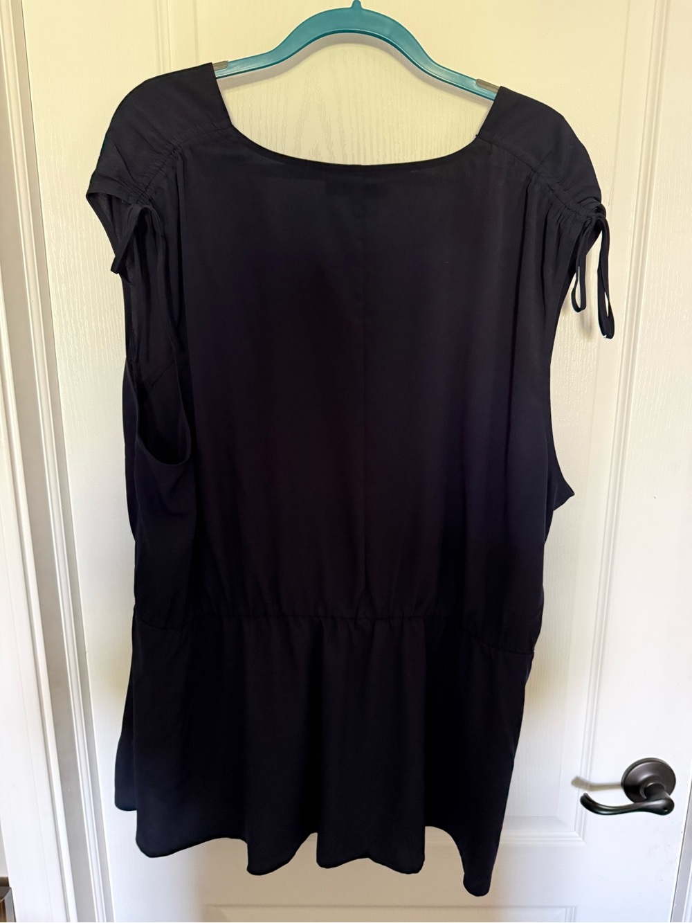 Lane Bryant navy blue Scoop Neck Tie-Sleeve Tunic